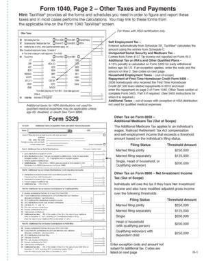 Form 1040 Page 2 Other Taxes and Payments