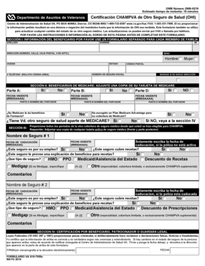 Certificación CHAMPVA de Otro Seguro de Salud (OHI)