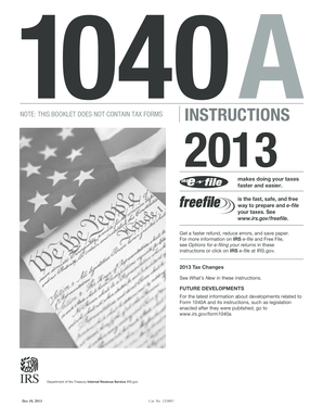 IRS Form 1040A 2013