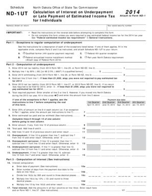 North Dakota ND-1UT Form