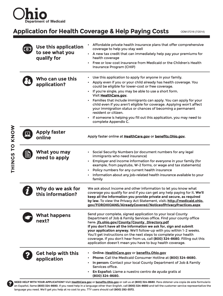 Medicaid Application Form For Ohio Fill Online Printable Fillable 
