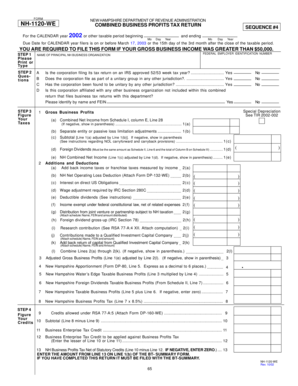 New Hampshire Combined Business Profits Tax Return