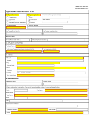 Application for Federal Assistance SF-424