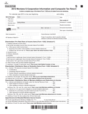 Montana S Corporation Information and Composite Tax Return