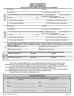 California Marriage License Application