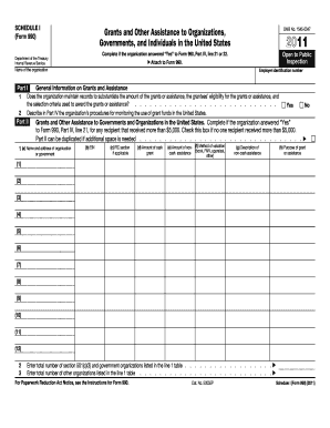 Schedule I (Form 990) Grants and Assistance