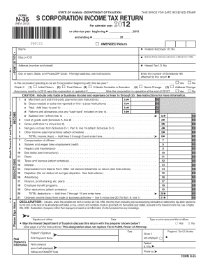 Hawaii S Corporation Income Tax Return