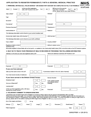 UK GP Registration Form