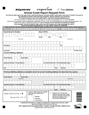 Annual Credit Report Request Form