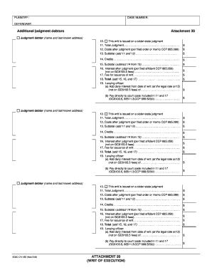Writ of Execution Form