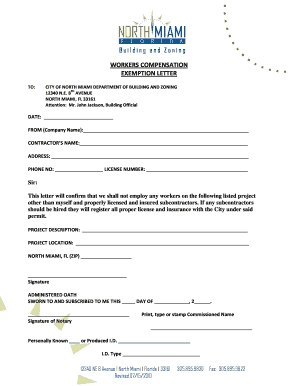 Workers Compensation Exemption Letter