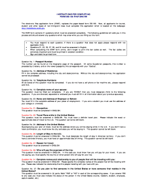 US Non-Immigrant Visa Application Form DS-156