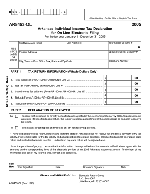 Arkansas Individual Income Tax Declaration