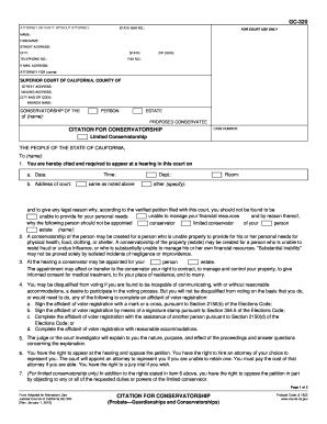 California Citation for Conservatorship