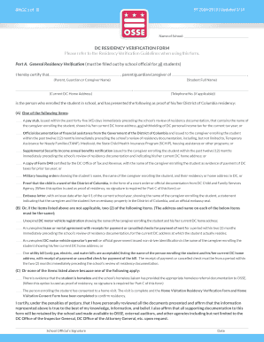DC Residency Verification Form