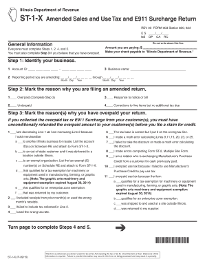 Illinois Amended Sales and Use Tax Return