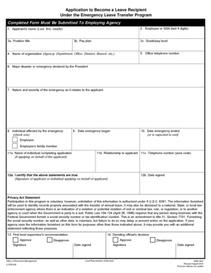 Emergency Leave Transfer Program Application