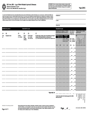 OK Form 300 Log of Work-Related Injuries & Illnesses