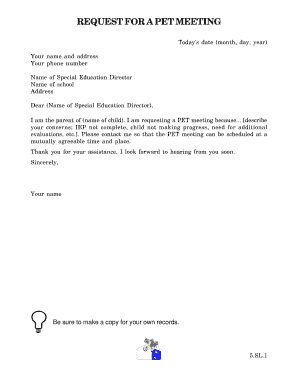 Request for PET Meeting and Review of Records