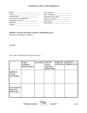 Individual Education Program