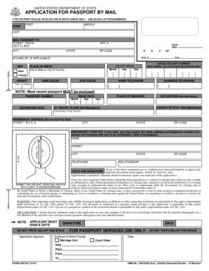 US Passport Application by Mail