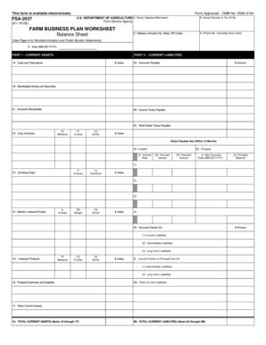 Farm Business Plan Worksheet