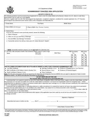 Nonimmigrant Fiancé(e) Visa Application