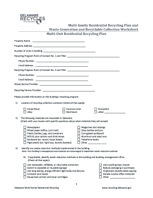 Delaware Multi-family Residential Recycling Plan
