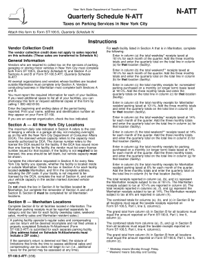 New York State Quarterly Schedule N-ATT