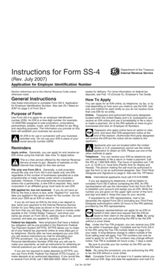 Instructions for Form SS-4