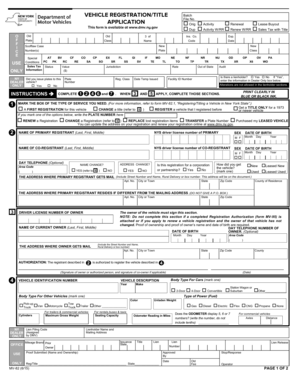 New York Vehicle Registration and Title Application