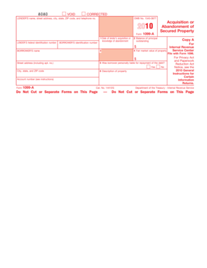 IRS Form 1099-A