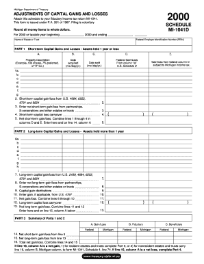 Michigan Fiduciary Capital Gains and Losses Schedule