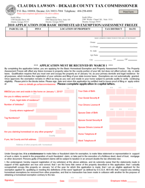 Georgia Basic Homestead Exemption Application