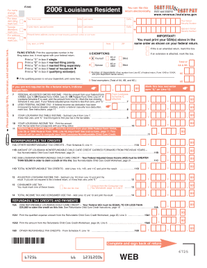 Louisiana Resident Income Tax Return