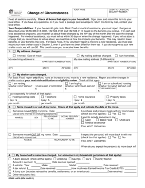 Washington Change of Circumstances Form