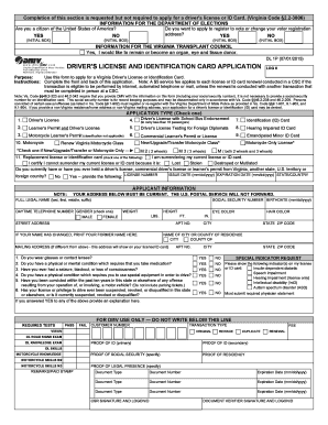 Virginia Driver's License and ID Card Application