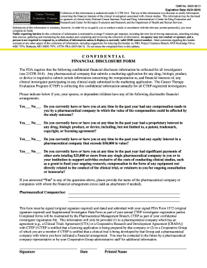 Confidential Financial Disclosure Form