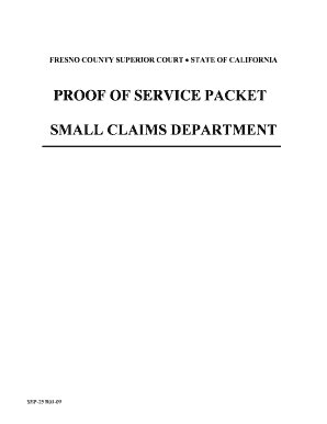 California Small Claims Proof of Service