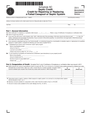 Massachusetts Septic Credit Form