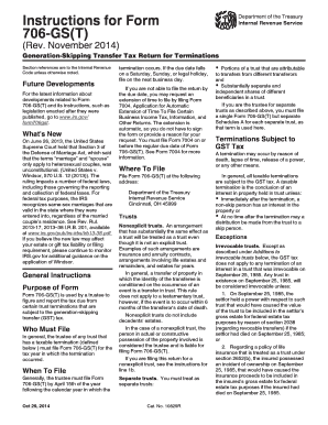 Form 706-GS(T) Generation-Skipping Transfer Tax Return