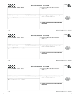 Wisconsin Miscellaneous Income Form 9b