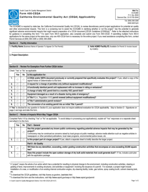California Environmental Quality Act (CEQA) Applicability Form 400-CEQA