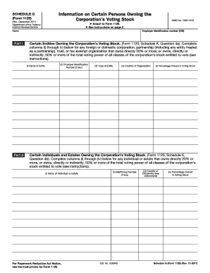 Schedule G (Form 1120) - Information on Certain Persons Owning Corporation's Voting Stock