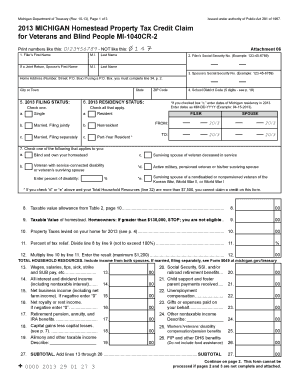 Michigan Homestead Property Tax Credit Claim