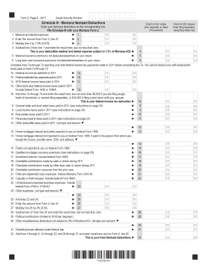 Montana Form 2 Schedule III - Itemized Deductions