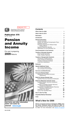 IRS Publication 575 Pension and Annuity Income