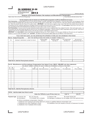PA Schedule W-2S Wage Statement Summary