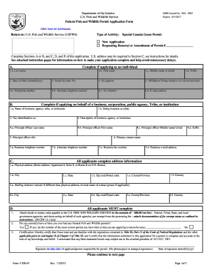 Federal Fish and Wildlife Permit Application