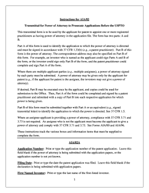 AIA/82 Transmittal for Power of Attorney to Prosecute Applications Before the USPTO